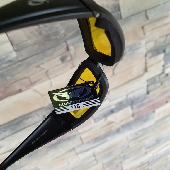 Sunglasses Motorcycle Yellow Outdoor Men Wheelie Padded Shatterproof UV400 Lens - Picture 7 of 11